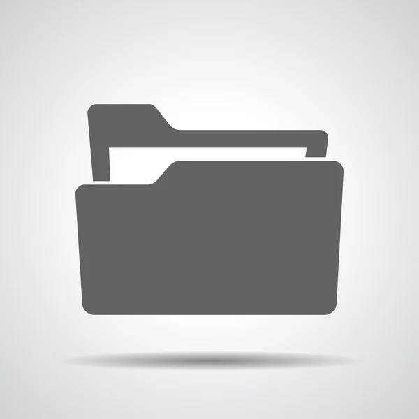 Flat black folder icon — Stock Vector