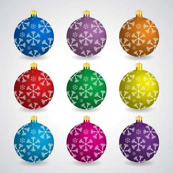 Bolas de Natal coloridas — Vetor de Stock