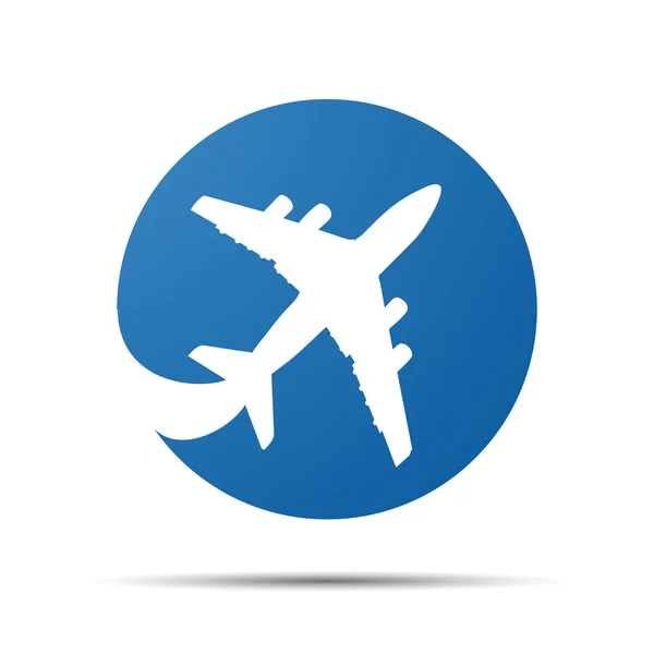 Avion plat bleu — Image vectorielle
