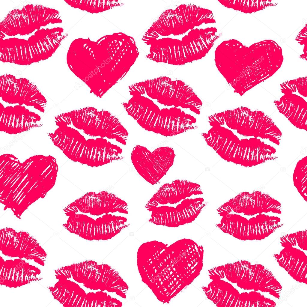 Lipsticks prints and hearts