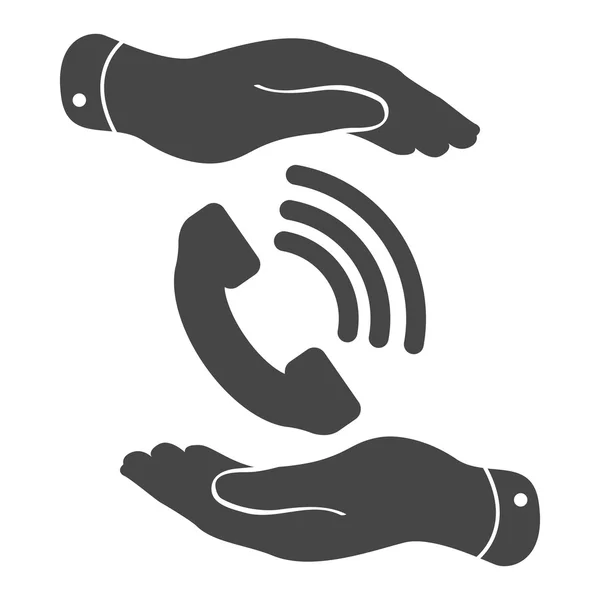 Zwarte telefoonpictogram ontvanger — Stockvector