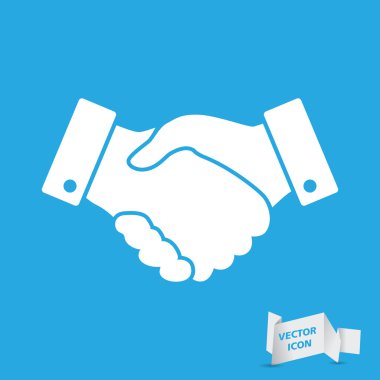 Mavi el sıkışma simgesi.