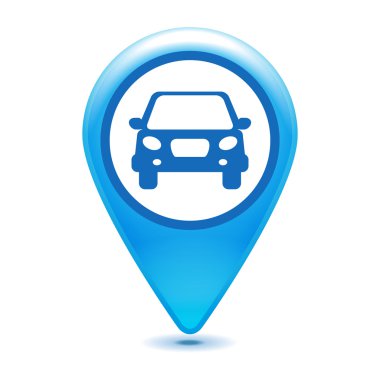 Parlak mavi araba işaretçi simgesi