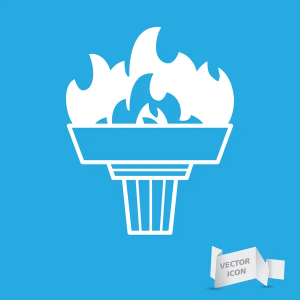 White torch icon — Stock Vector