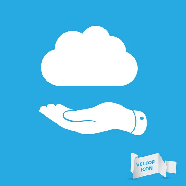 Mão com quadro de nuvem — Vetor de Stock