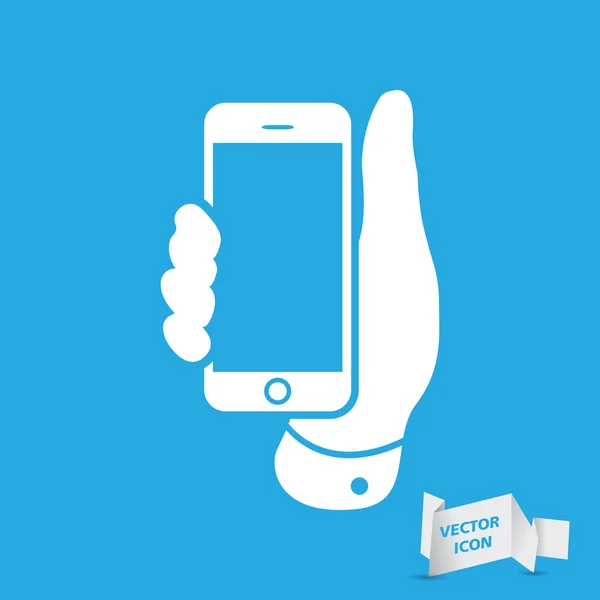 Telefon komórkowy w dłoń ikona — Wektor stockowy