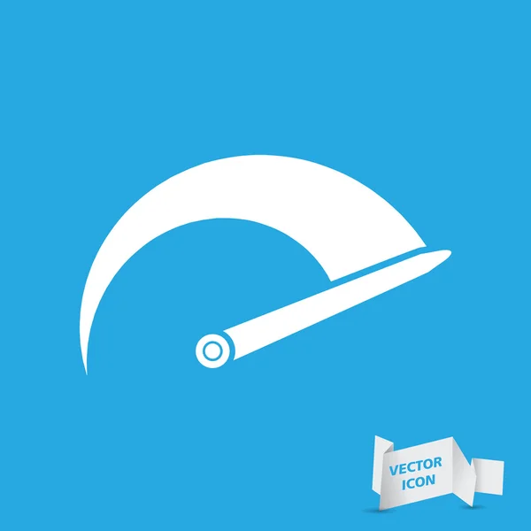 Icono del tacómetro sobre un azul — Vector de stock
