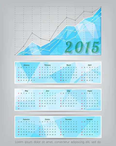 Calendário com gráfico de estatísticas de negócios — Vetor de Stock