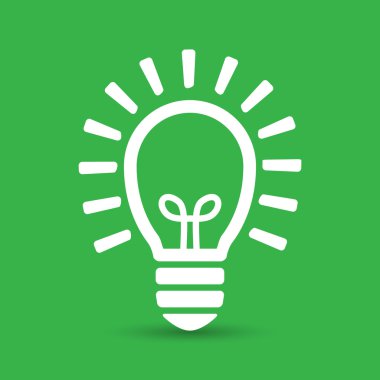 Beyaz düz lamba ampul simgesi