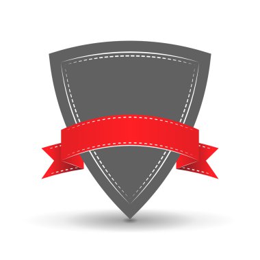 kırmızı kurdele ile kalkan simgesi