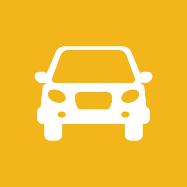 Beyaz düz araba düğme simgesi