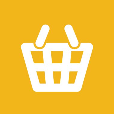 beyaz düz alışveriş sepeti piktogram