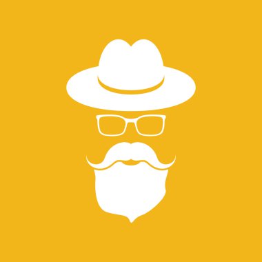 Bıyıklı beyaz şapka