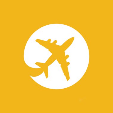 beyaz düz uçak piktogram