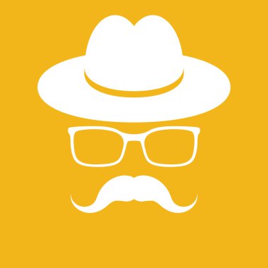 Bıyıklı beyaz şapka bir