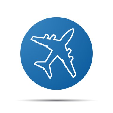 Mavi düz uçak piktogram