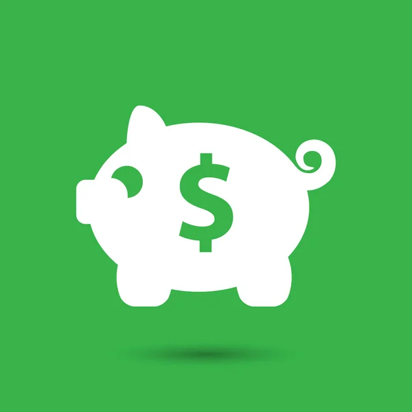 White Piggy bank pictogram — Stockvector