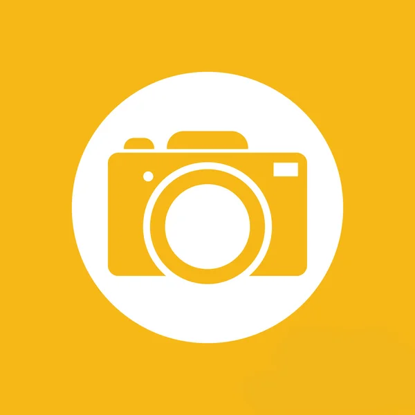 Yellow flat photo camera icon — Stock Vector