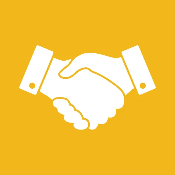 Yellow handshake vector icon — Stock Vector