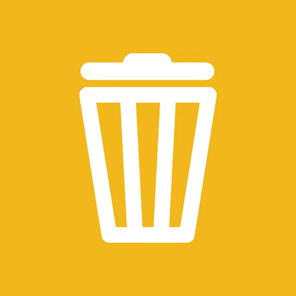 White trash bin εικονίδιο — Διανυσματικό Αρχείο