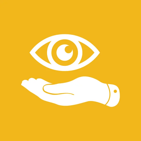 La mano plana representa el icono del ojo — Vector de stock