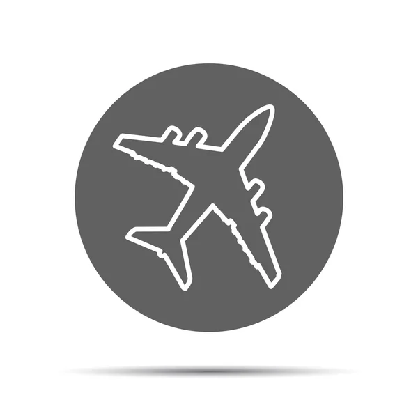 Black flat airplane pictogram — Stock Vector
