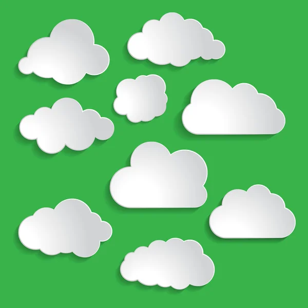 Green of clouds collection — Stock Vector
