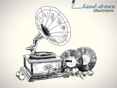 Vintage gramophone clipart