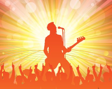 bir şarkıcı ile konser afişi