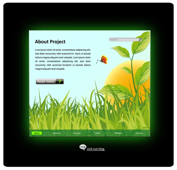 Ecologie en natuur website ontwerpsjabloon — Stockvector
