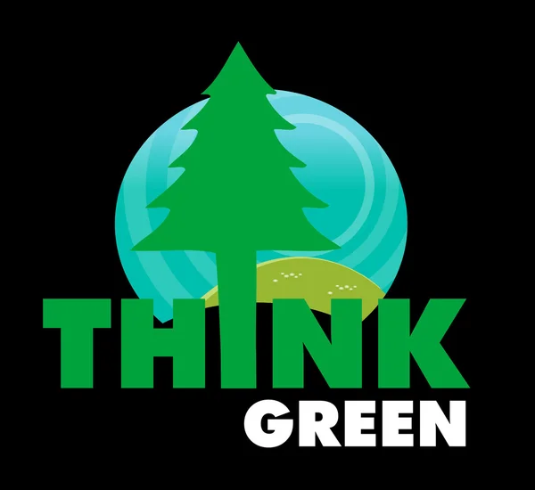 Pensar verde - signo de ecología — Archivo Imágenes Vectoriales
