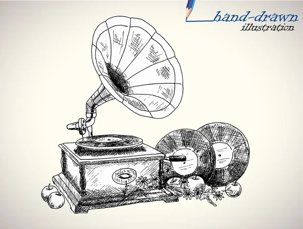 Gramophone vintage — Image vectorielle