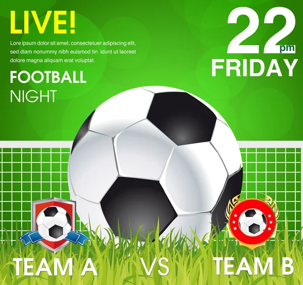 Soccer match announcement poster — Stock Vector