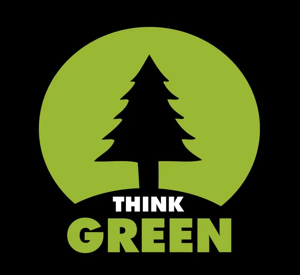Grün denken - ökologisches Zeichen — Stockvektor