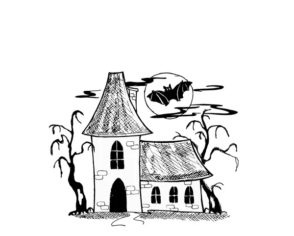 Maison d'Halloween — Image vectorielle