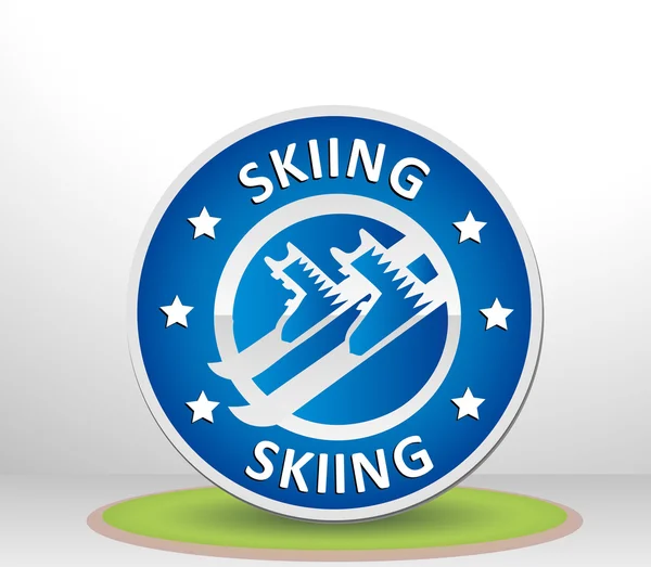 Skiing sign — Stock Vector