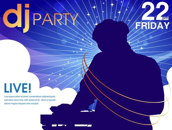 DJ плакат партії — стоковий вектор