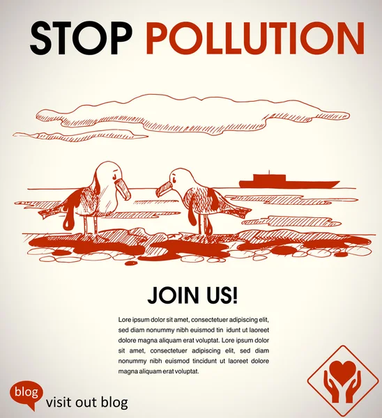 Stop pollution — Stock Vector