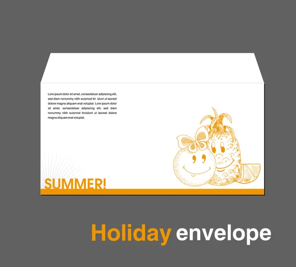 Summer fruit envelope — Stock Vector