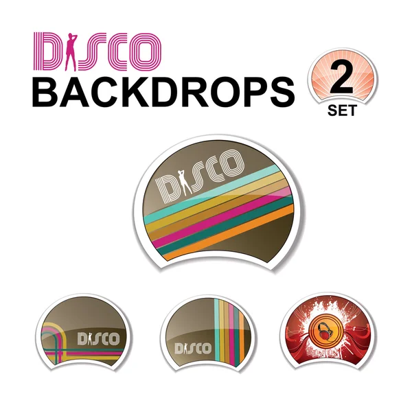 Webes fényes design elemek - retro disco — Stock Vector