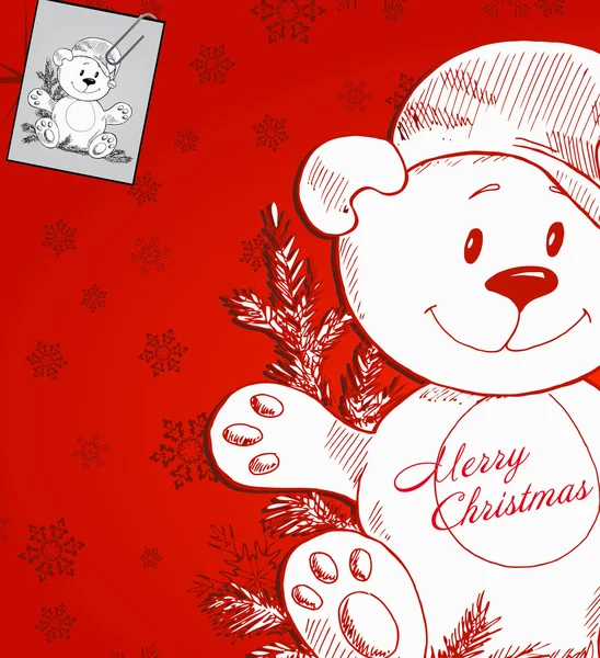Різдвяний іграшковий ведмідь — стоковий вектор