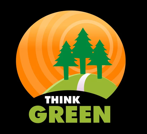 Think green - ecology sign — Stock Vector