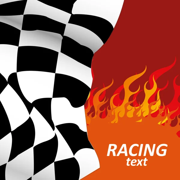 火の炎とレース旗 — ストックベクタ