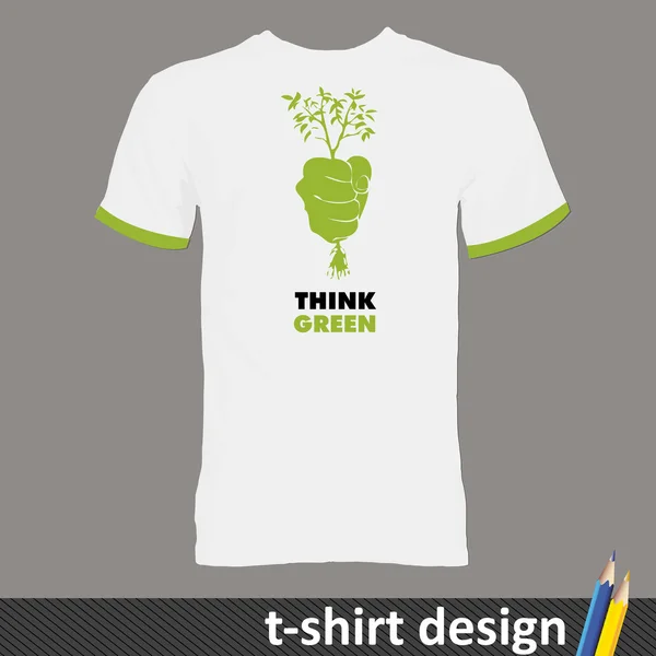 Ekologi design - t-shirt — Stock vektor