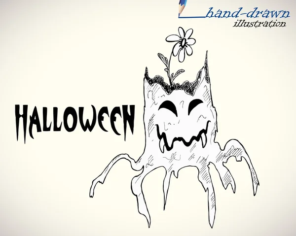 Halloween handgetekende illustratie — Stockvector