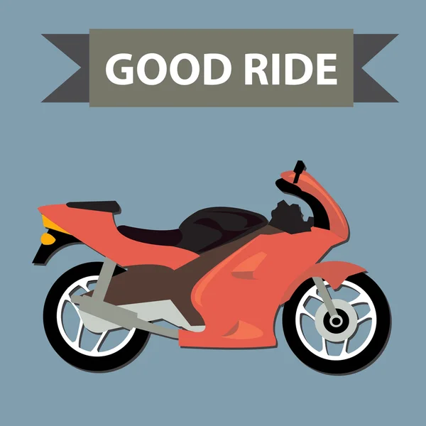 Sports racing motorcycle icon — Stock Vector
