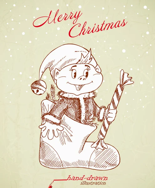 Christmas elf — Stock Vector