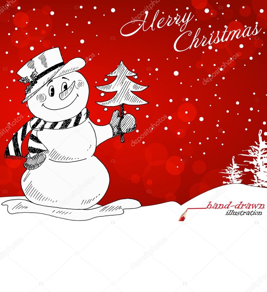 Snowman, christmas illustration
