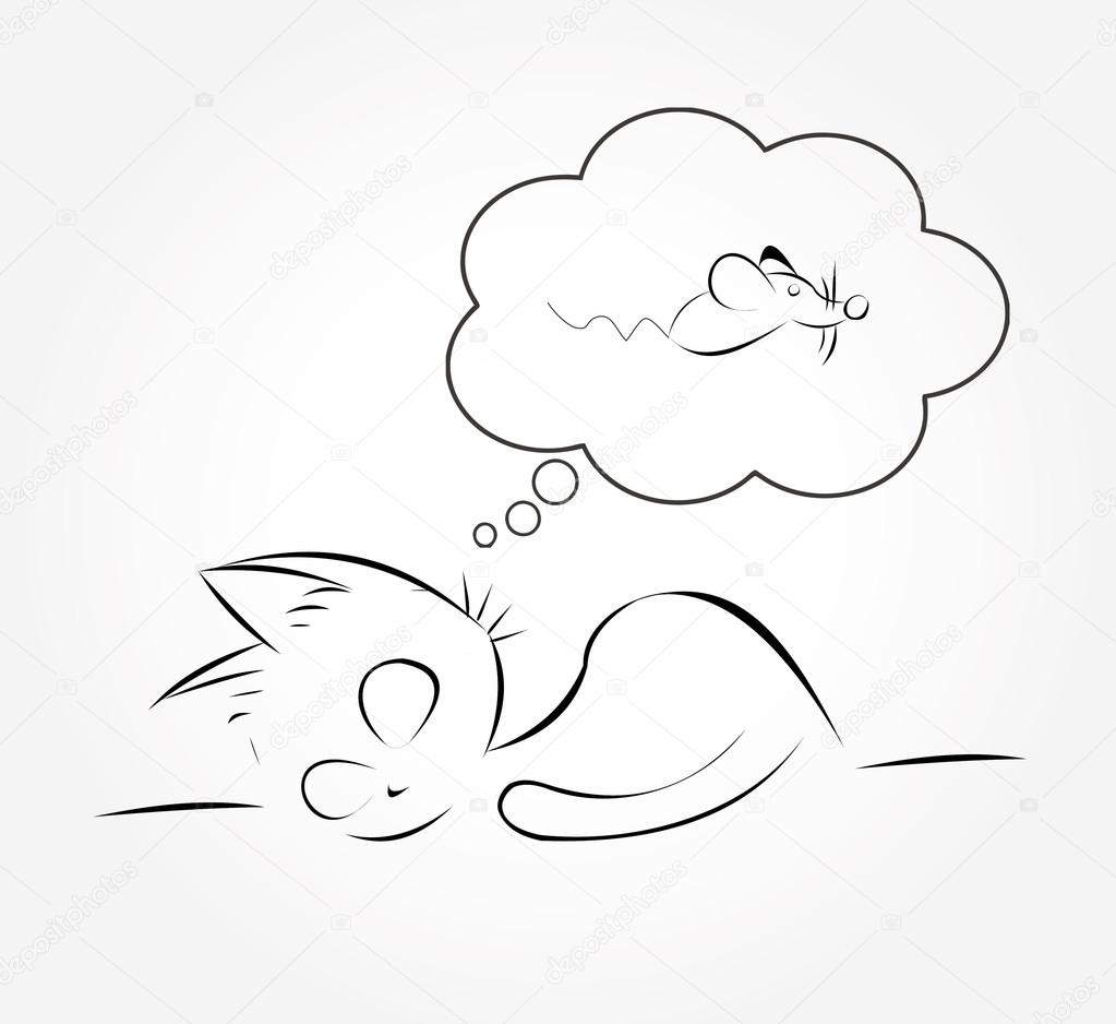 Cute Cat Dreaming About Mouse Vector Image By C Kots 09 Vector Stock Cute Cat Dreaming About Mouse Vector Image By C Kots 09 Vector Stock