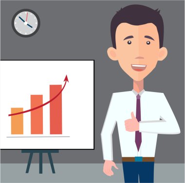bir grafik sunmak işadamı